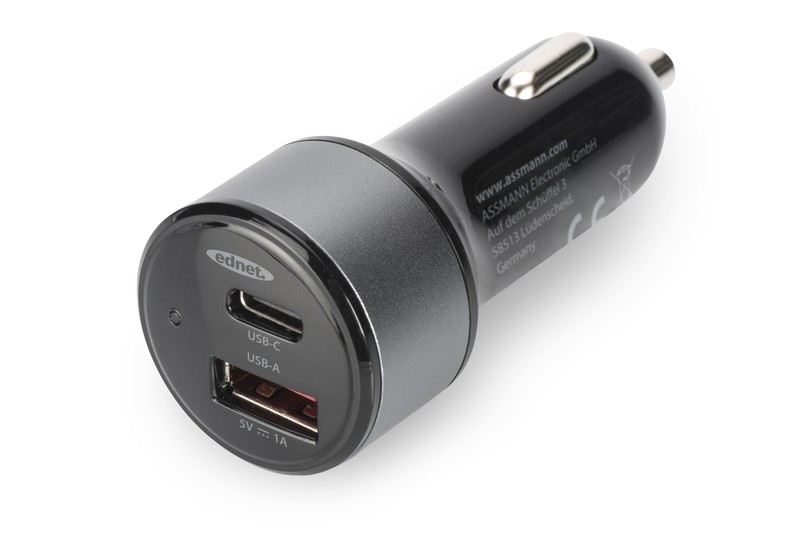 Ładowarka samochodowa Dual Car Charger, 1xUSB A (5 V/1 A), 1xUSB Typ C Power Delivery 2.0 (35W)