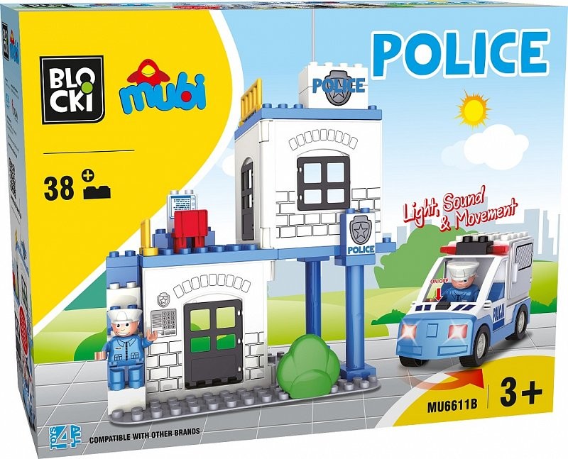 Klocki Mubi 38 elementów - Policja