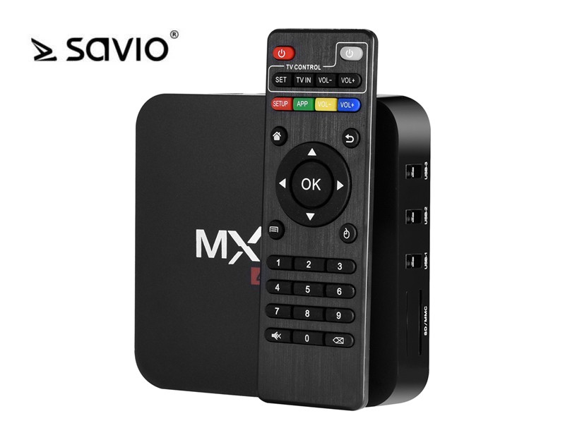 TV Box, Android 9.0 Pie SAVIO HDMI v 2.0, 4K UHD, 4xUSB, WiFi, SD/MMC