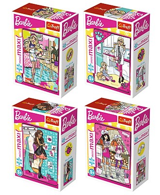 Puzzle 20 elementów Mini Maxi Barbie, Wymarzony zawód/24 sztuki