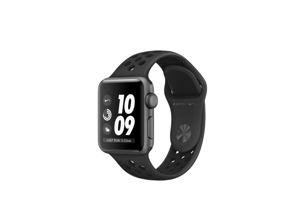 Zegarek Nike+ Series 3 GPS, 42mm koperta z aluminium w kolorze gwiezdnej szarości z paskiem sportowym Nike w kolorze antracytu/czarnym