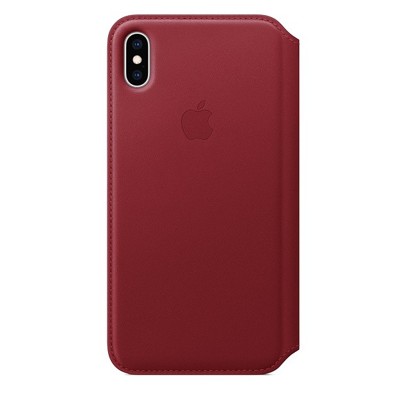 Skórzane etui folio iPhone XS Max - (PRODUCT)RED 