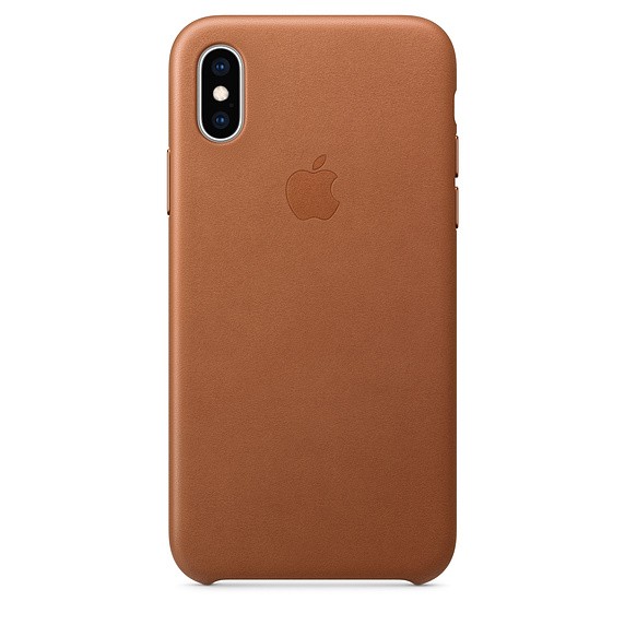 Etui skórzane iPhone XS - naturalny brąz