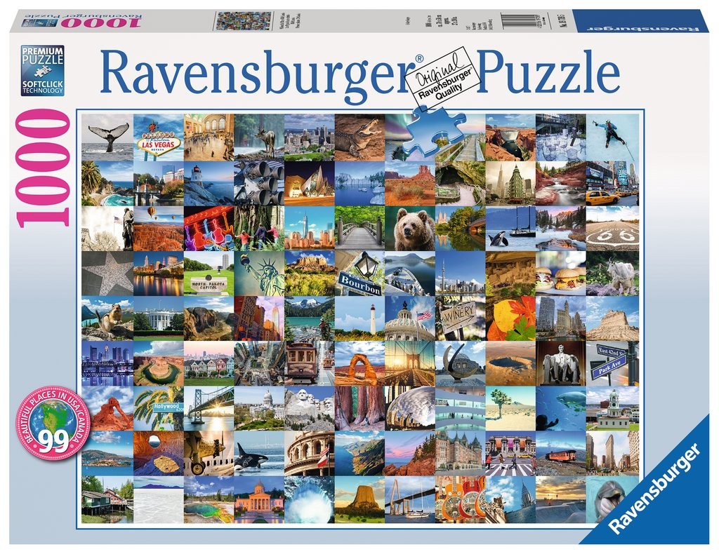 Puzzle 1000 elementów Piękne miejsca USA i Kanady