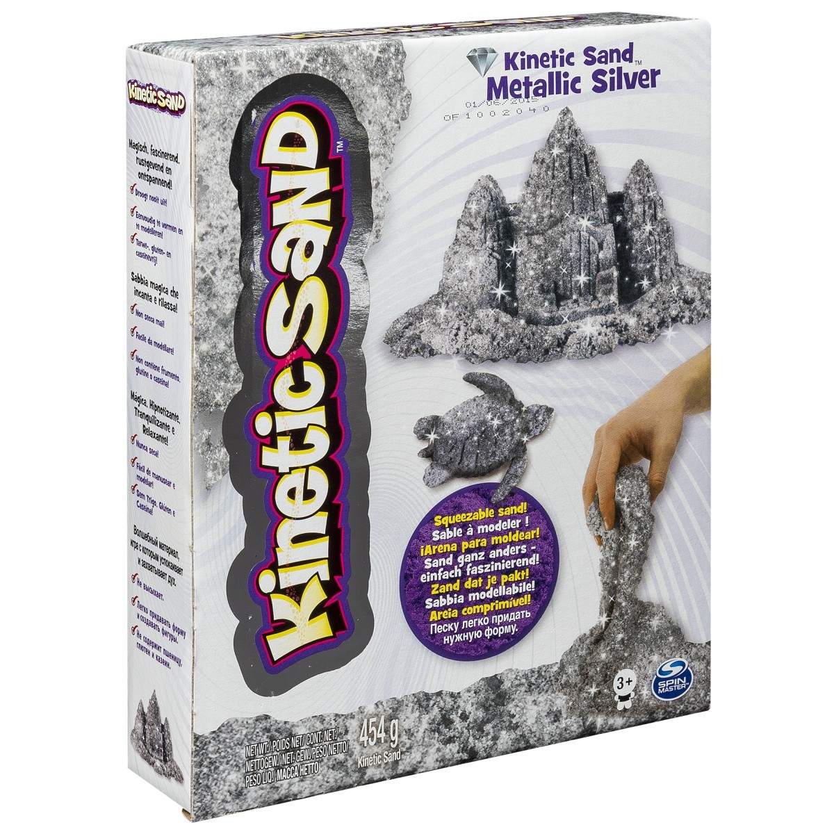 Piasek kinetyczny Kinetic Sand metaliczny, srebrny