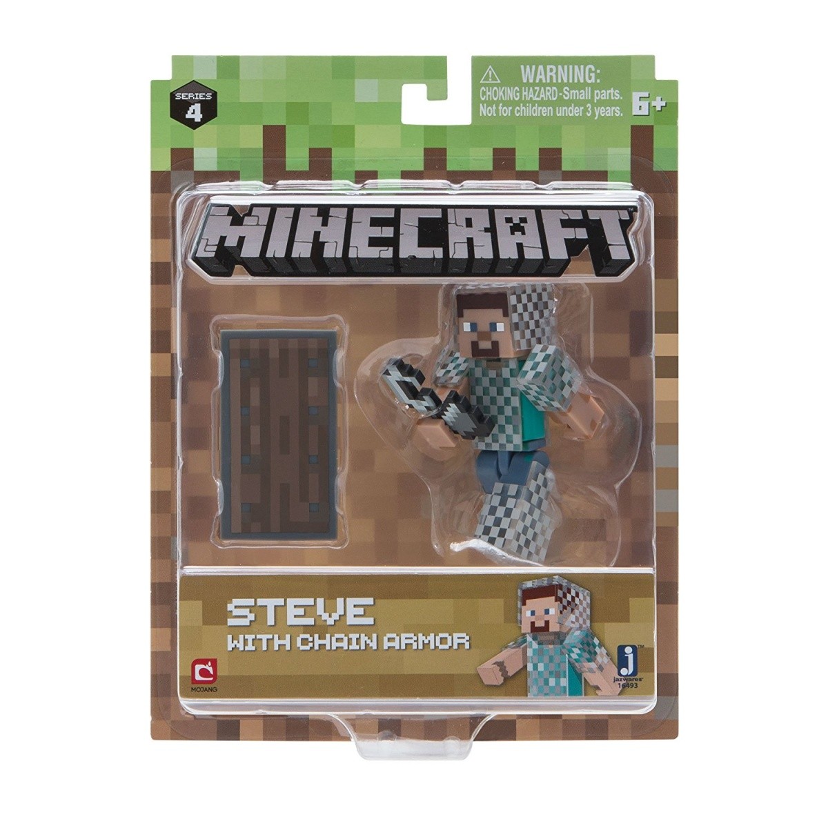 Figurka Minecraft Steve w zbroi z łańcucha