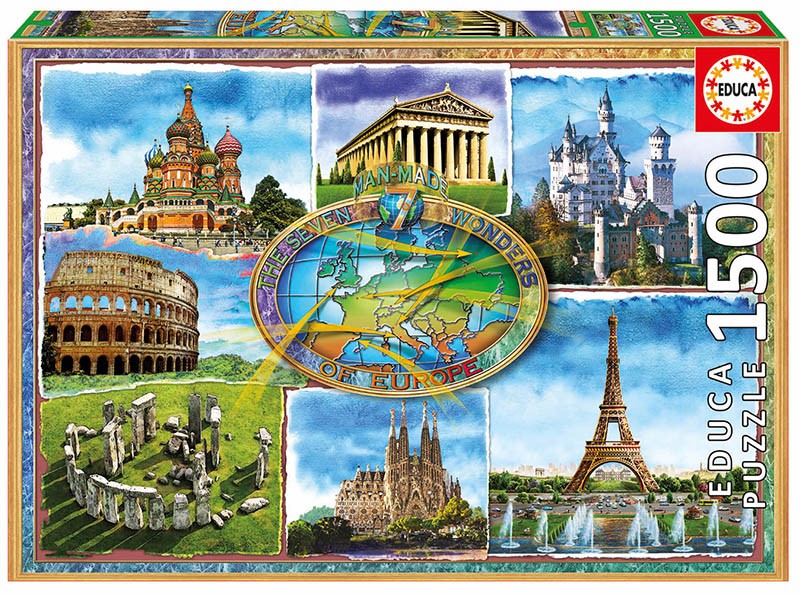 Puzzle 1500 elementów Siedem cudów Europy