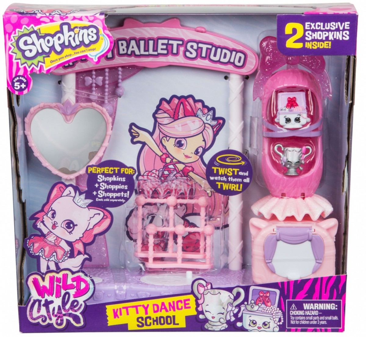 Figurki Shopkins Sezon 9 Wild Szkoła Tańca Kitty zestaw