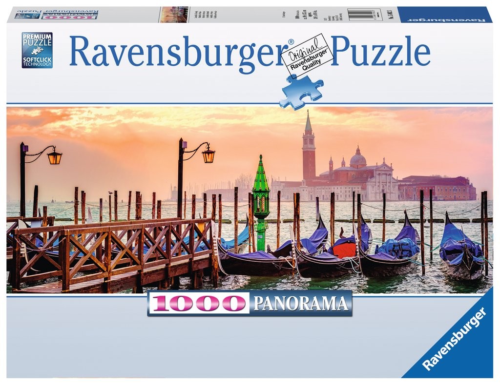 Puzzle 1000 elementów Panorama - Weneckie Gondole