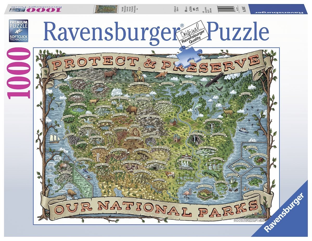 Puzzle 1000 elementów - Chroń i zachowaj USA - Parki Narodowe