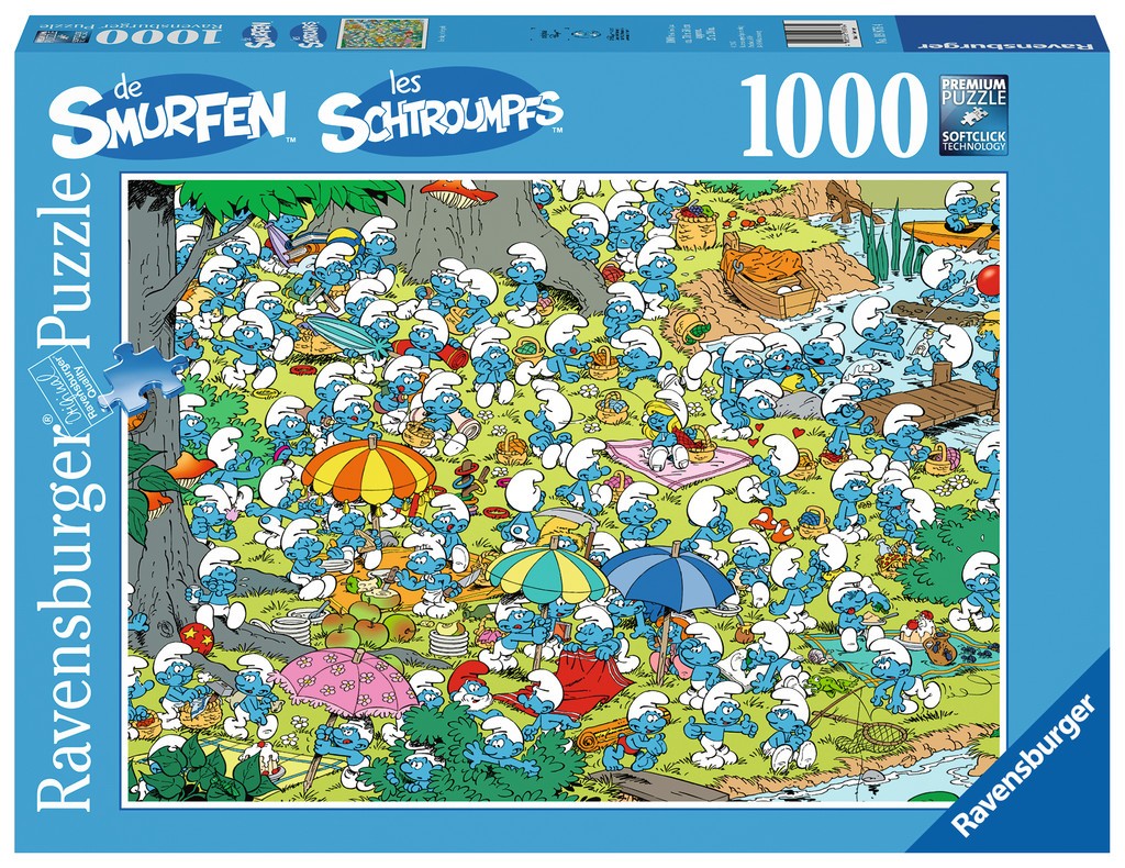 Puzzle 1000 elementów - Smerfy, dzień w parku