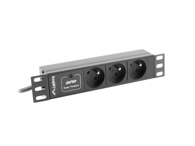 Listwa zasilająca Rack PDU 10 1U 3x PL 2m 16A czarna 