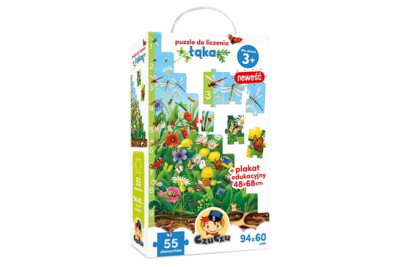 Puzzle do liczenia - Łąka, 55 elementów