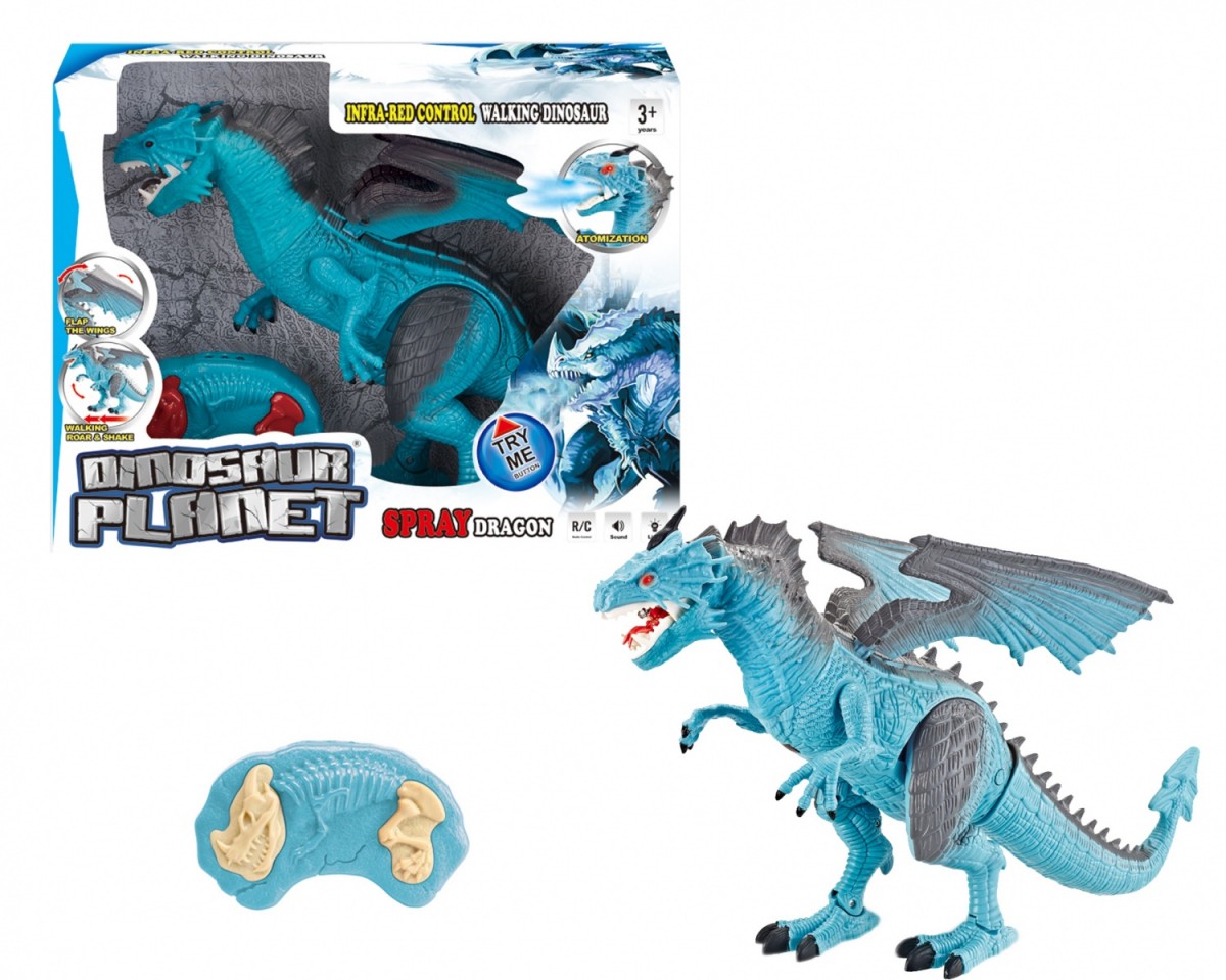 Figurka Smok ziejący ogniem RC (niebieski)