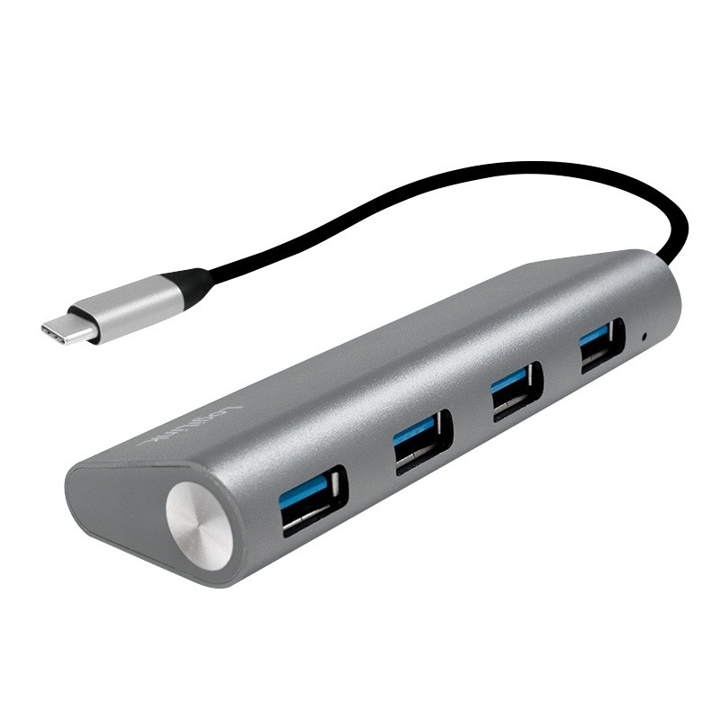 Hub 4xUSB 3.1, USB-C, aluminiowa obudowa 