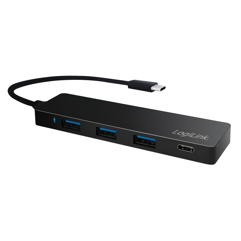 Hub USB-C 3.1 4-porty ultra slim, czarny 