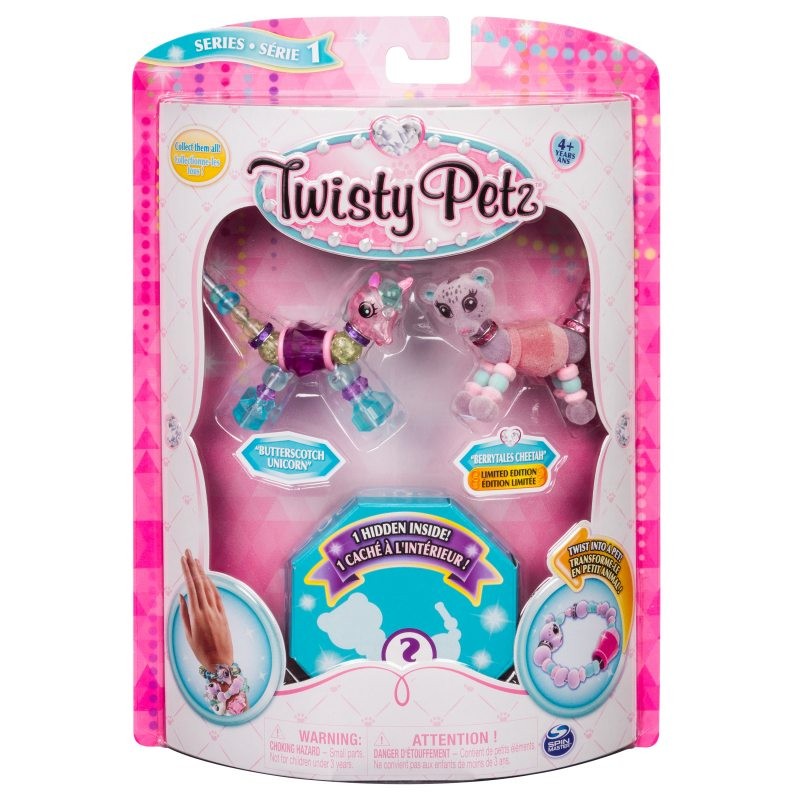 Bransoletki Twisty Petz - 3-pak Jednorożec, gepard, żółw