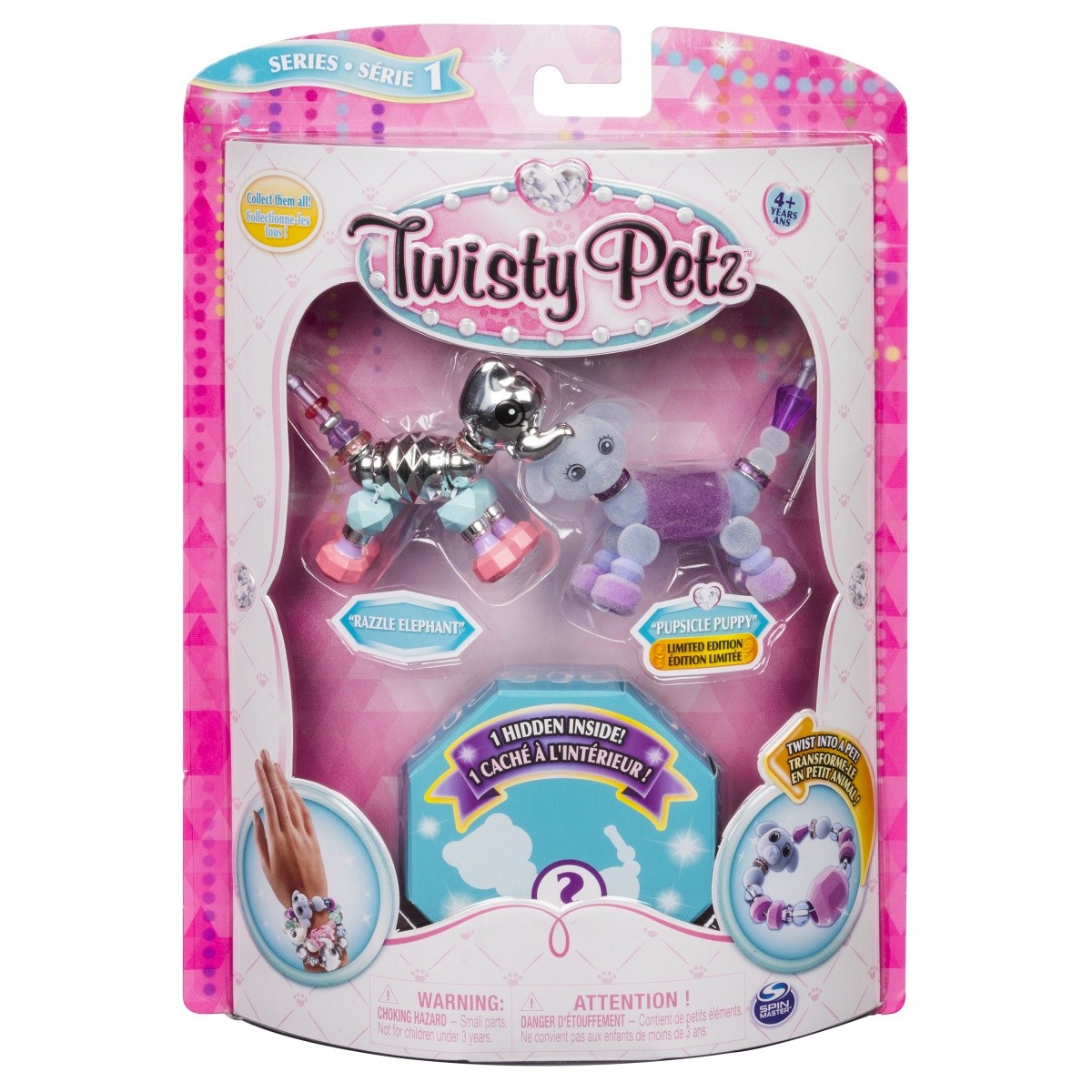 Bransoletki Twisty Petz - 3-pak Słoń, szczeniaczek, lew