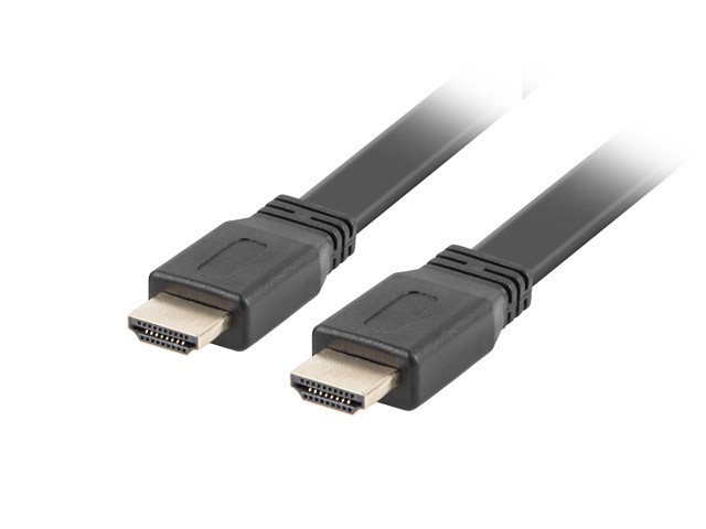 Kabel HDMI-HDMI M/M v2.0 1m czarny płaski