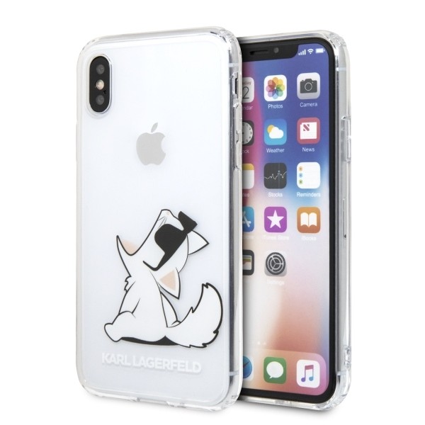 Etui hardcase Karl Lagerfeld iPhone X/Xs KLHCPXCFNRC przezroczysty Choupette Fun 