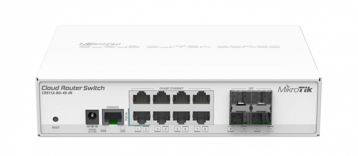 Smart switch CRS112-8P-4S-IN 8X GB , 4X SFP CAGES, 400MHZ CPU, 128MB RAM, 