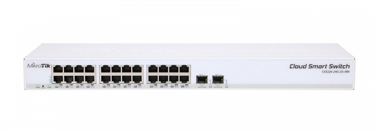 Switch CSS326-24G-2S+RM 800MHZ, 1GB, 24XGE, 2XSFP+, 1XSERIAL -RJ45