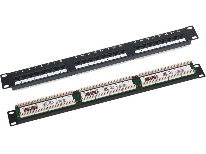 Patchpanel UTP kat.6 19 cali 1U 24xRJ45 LSA 