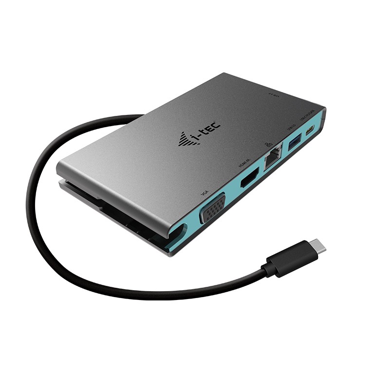 Stacja dokująca USB-C Travel 1x HDMI 4K Ultra HD lub 1x VGA 1 xEthernet 2x USB 3.0 1x USB-C Power Delivery, Data, kabel 20 cm 