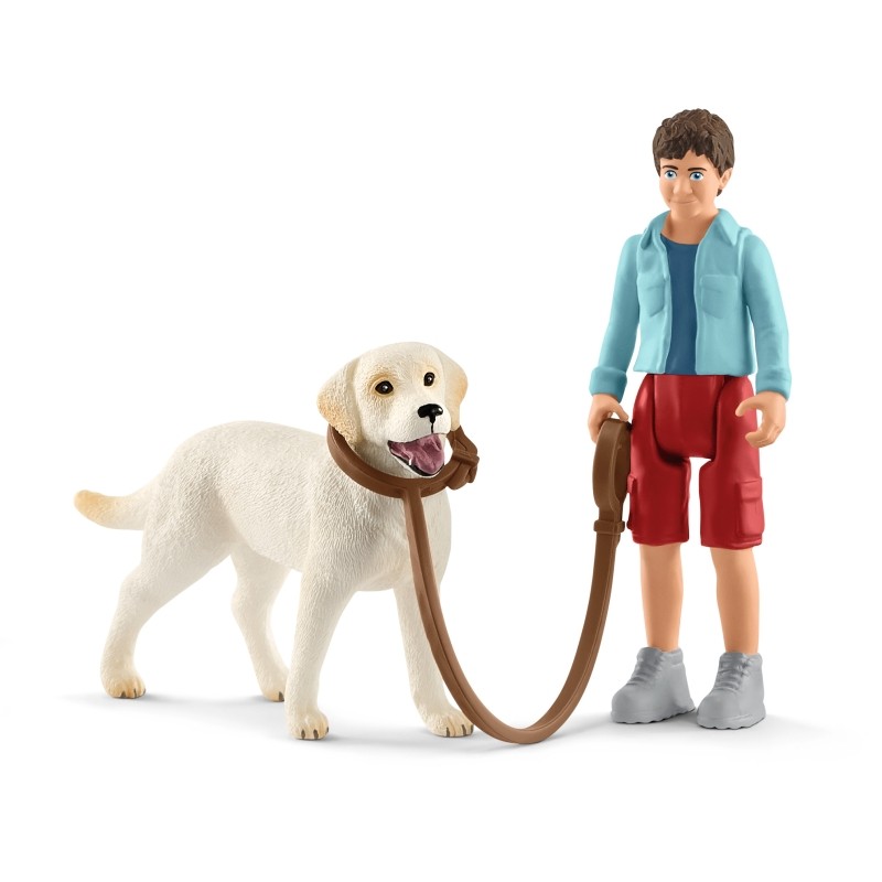 Figurki Spacer z Labrador Retriver