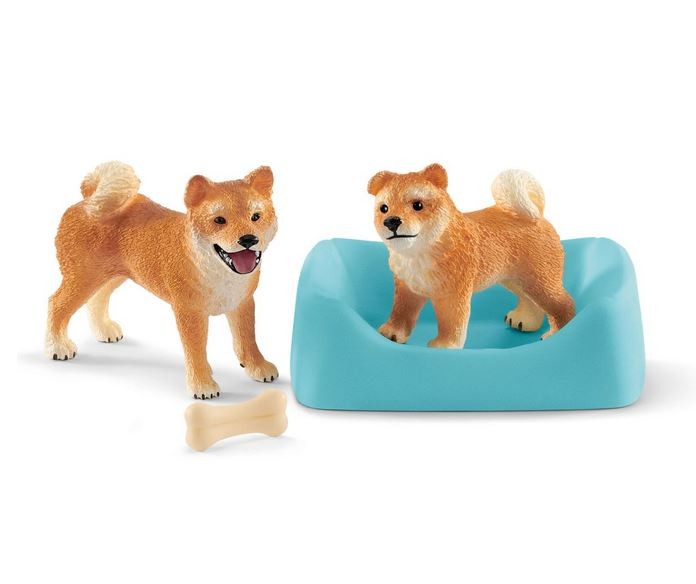 Figurki Shiba Inu Matka i szczenięta