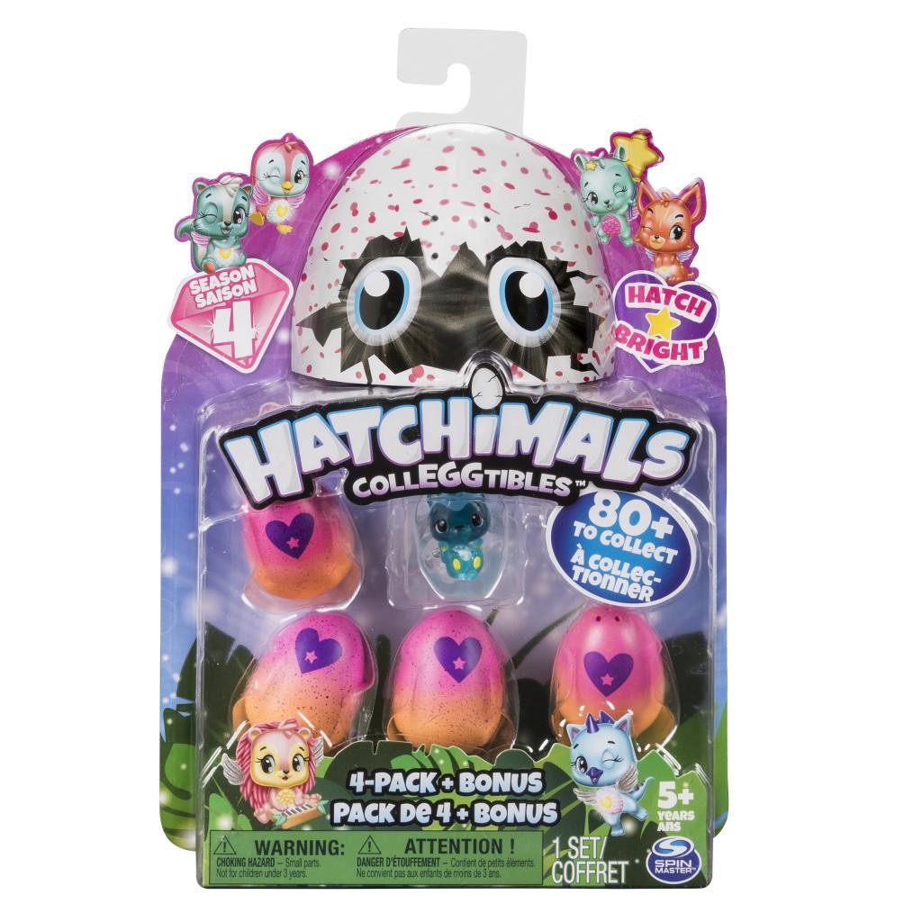 Figurki Hatchimals 4-pak Cztery jajka + bonus Seria 4