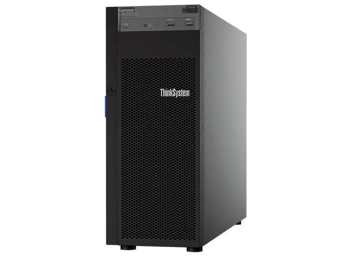 Serwer ThinkSystem ST250 Xeon E-2124 (4C 3.3 GHz 8MB Cache/71W), 1x16GB, O/B, 2.5  HS (8), SW RAID, HS 550W, XCC Standard, DVD-RW, 7Y45A010EA