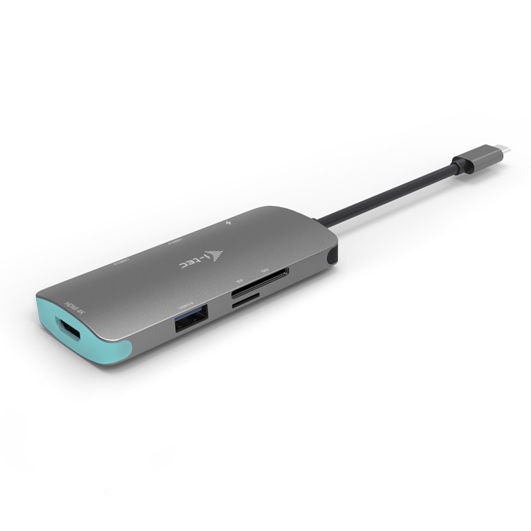 USB-C Metal Nano Stacja Dokująca 1x HDMI 4K Ultra HD 3840 x 2016 @ 30Hz 1x czytnik SD 1x  czytnik micro SD 3x USB 3.0 1x USB-C Power D