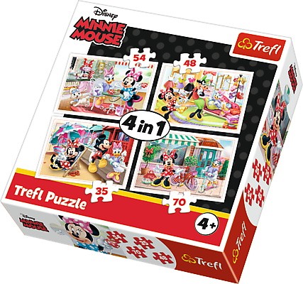 Puzzle 4w1 Minnie - Z Przyjaciółmi