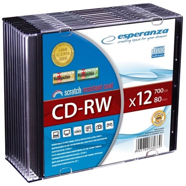 Płyty CD-RW 700MB x12 - Slim 10