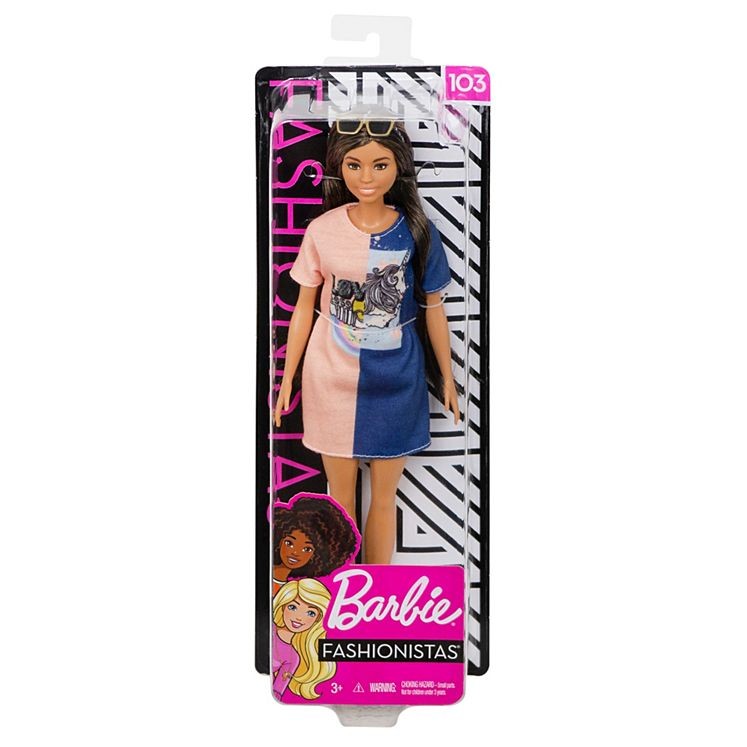 Lalka Barbie Fashionistas Modne Przyjaciółki Czarne włosy