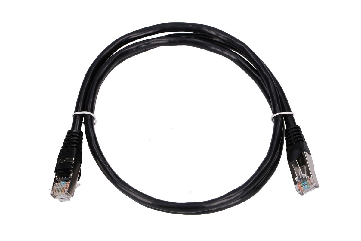 Kabel sieciowy LAN Patchcord CAT.5E FTP 1m foliowana skręcona para, miedziany