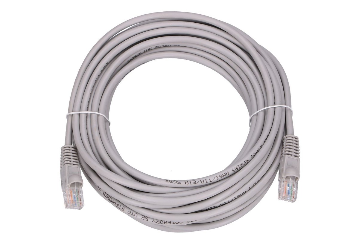 Kabel sieciowy LAN Patchcord CAT.5E UTP 10m, skręcana para, miedziany