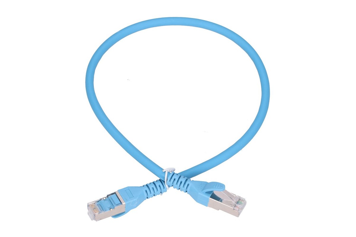 Kabel sieciowy LAN Patchcord CAT.6A S/FTP 0,5m 10G foliowana skręcana para, miedziany