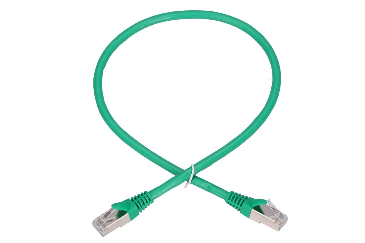 Kabel sieciowy LAN Patchcord CAT.6 FTP 0,5m 1GBIT foliowana skręcona para, miedziany