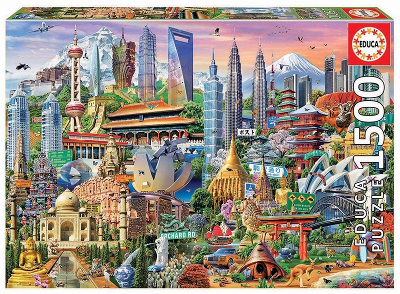 Puzzle 1500 elementów Punkty orientacyjne Azja