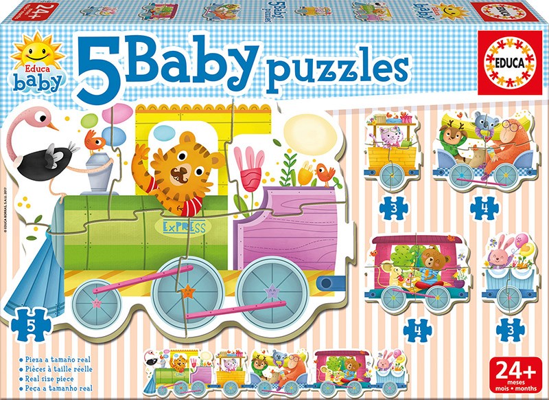 Puzzle Baby 19 elementów Zwierzęta w pociągu