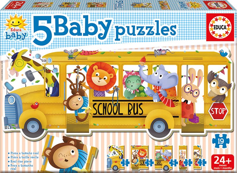 Puzzle Baby 19 elementów Autobus szkolny