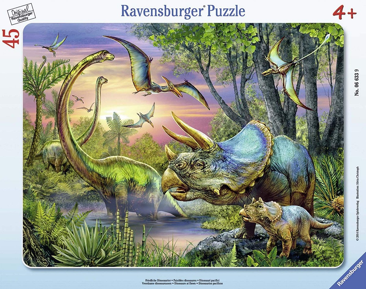 Puzzle 45 elementów - Świat dinozaurów