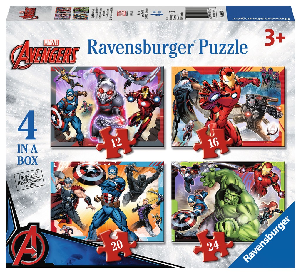 Puzzle 4w1 12/16/20/24 elementy - Avengers