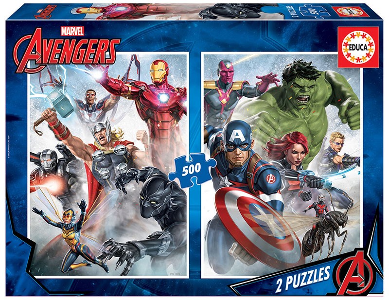 Puzzle 2x500 elementów Marvel Avengers