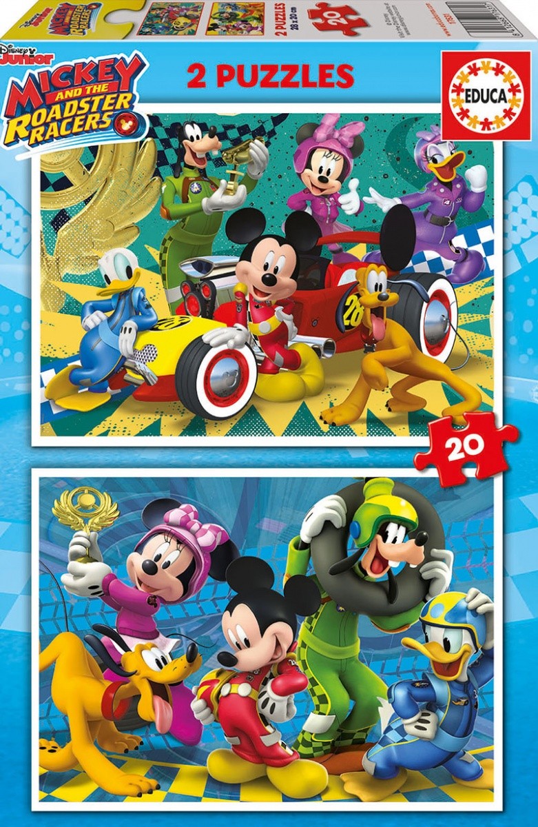 Puzzle 2x20 elementów Mickey i szczęśliwi pomocnicy