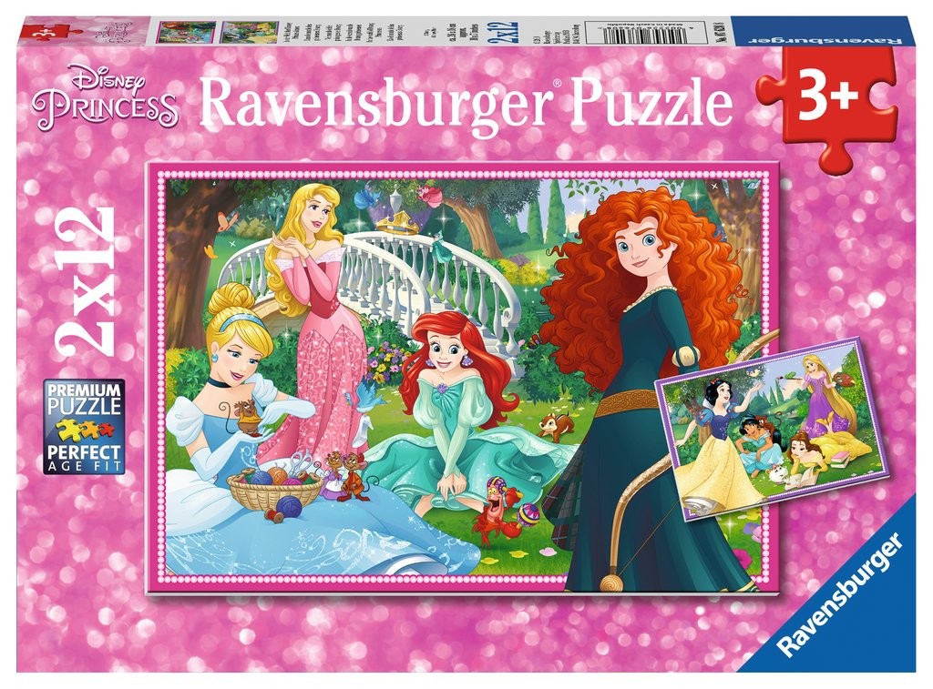 Puzzle 2x12 elementów - W świecie Księżniczek