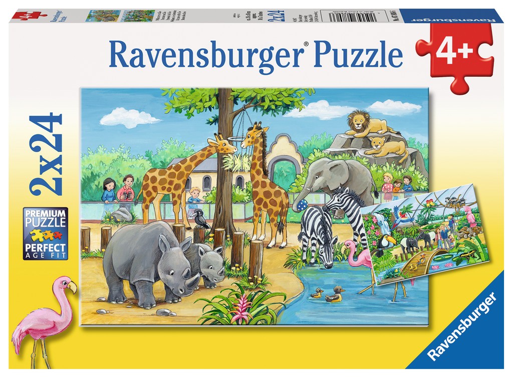 Puzzle 2x24 elementy - Witamy w Zoo