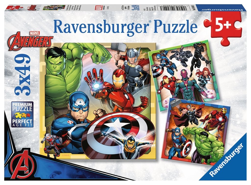 Puzzle 3x49 elementów - Avengers